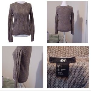 💙🐈‍⬛H&M Women's Cable Knit Sweater - Gray